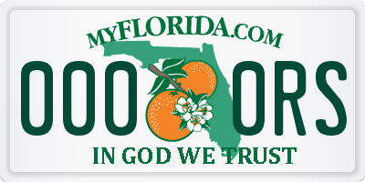 FL license plate 0000RS