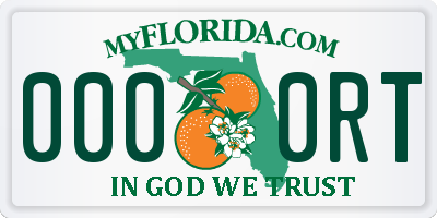 FL license plate 0000RT