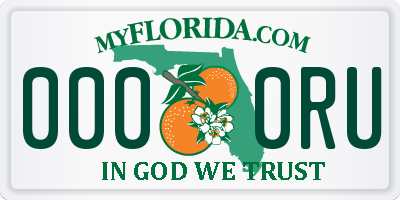 FL license plate 0000RU