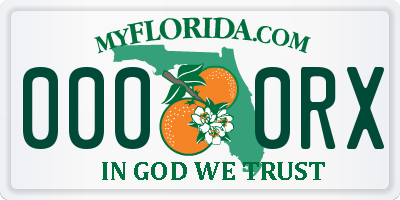 FL license plate 0000RX