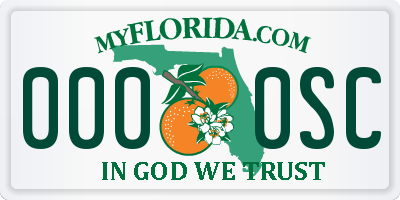 FL license plate 0000SC