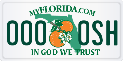 FL license plate 0000SH