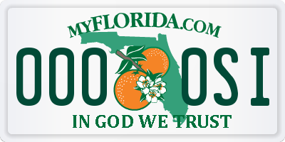 FL license plate 0000SI