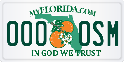 FL license plate 0000SM