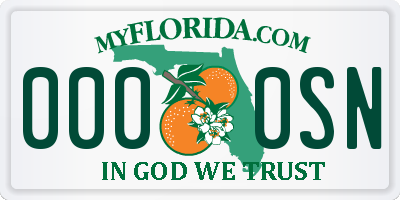 FL license plate 0000SN