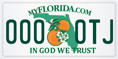 FL license plate 0000TJ