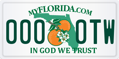 FL license plate 0000TW