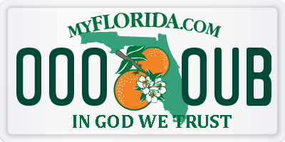 FL license plate 0000UB