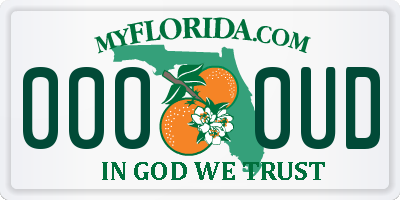 FL license plate 0000UD