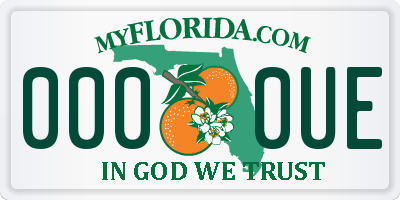 FL license plate 0000UE