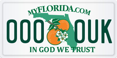 FL license plate 0000UK