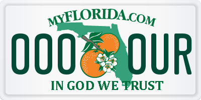 FL license plate 0000UR