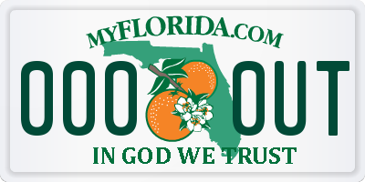 FL license plate 0000UT