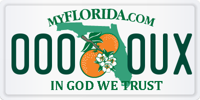 FL license plate 0000UX