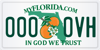 FL license plate 0000VH