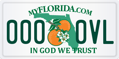 FL license plate 0000VL