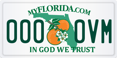 FL license plate 0000VM
