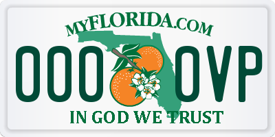 FL license plate 0000VP