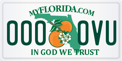 FL license plate 0000VU