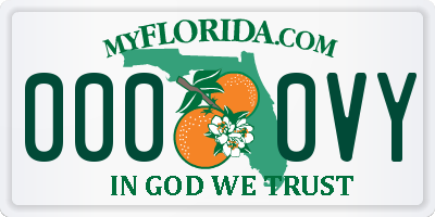 FL license plate 0000VY