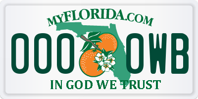 FL license plate 0000WB