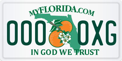 FL license plate 0000XG