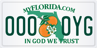 FL license plate 0000YG
