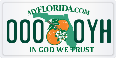 FL license plate 0000YH