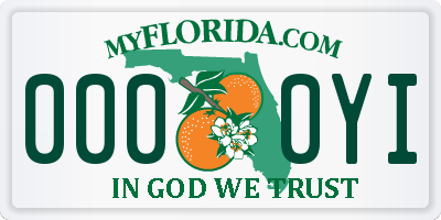 FL license plate 0000YI