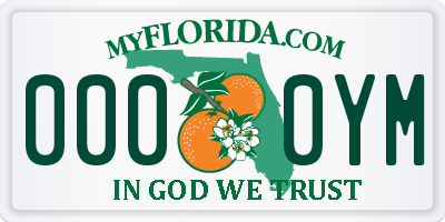 FL license plate 0000YM