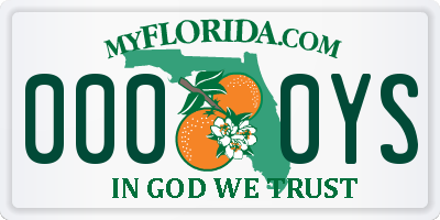 FL license plate 0000YS