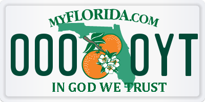 FL license plate 0000YT