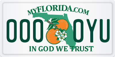 FL license plate 0000YU