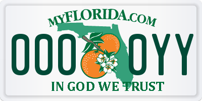 FL license plate 0000YY