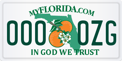 FL license plate 0000ZG