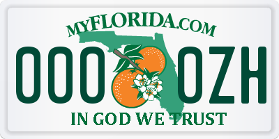 FL license plate 0000ZH