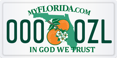 FL license plate 0000ZL