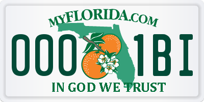 FL license plate 0001BI