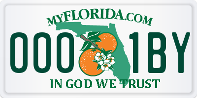 FL license plate 0001BY