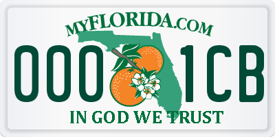FL license plate 0001CB