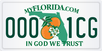 FL license plate 0001CG