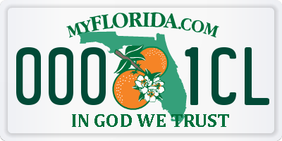 FL license plate 0001CL