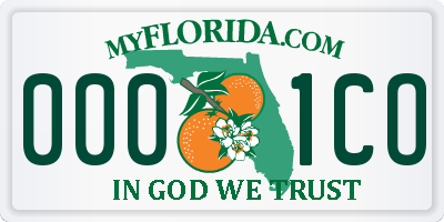 FL license plate 0001CO