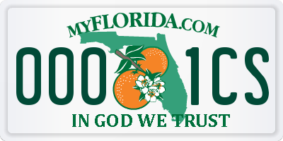 FL license plate 0001CS