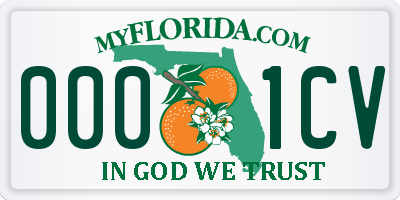 FL license plate 0001CV