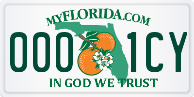 FL license plate 0001CY