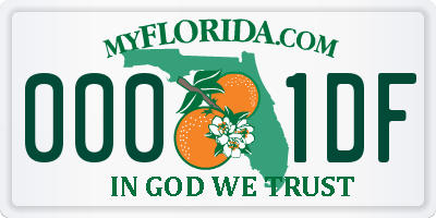 FL license plate 0001DF