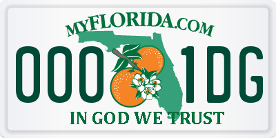 FL license plate 0001DG