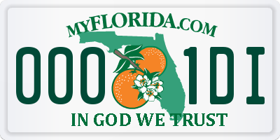 FL license plate 0001DI