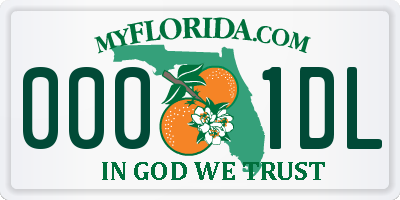 FL license plate 0001DL